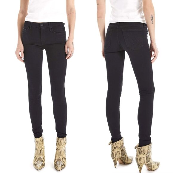 Mother The Looker Mid-Rise Skinny Jeans in "Not Guilty" Black Wash, size 29 - Picture 1 of 11